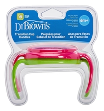 Dr. Brown's Ручки для чашек Transition Cup Handles TC070 (2шт, розовый, зеленый)
