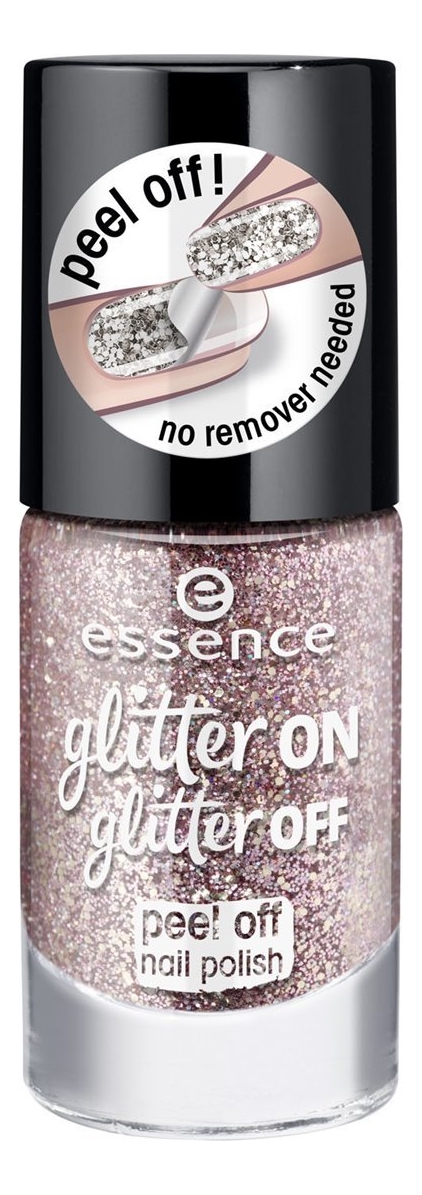 

Лак для ногтей Glitter On Glitter Off 8мл: 02 Razzle Dazzle, Лак для ногтей Glitter On Glitter Off 8мл