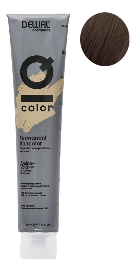 Стойкий крем-краситель для волос на основе протеинов риса и шелка Cosmetics IQ Color Permanent Haircolor 90мл: 4.00 Intense Brunette