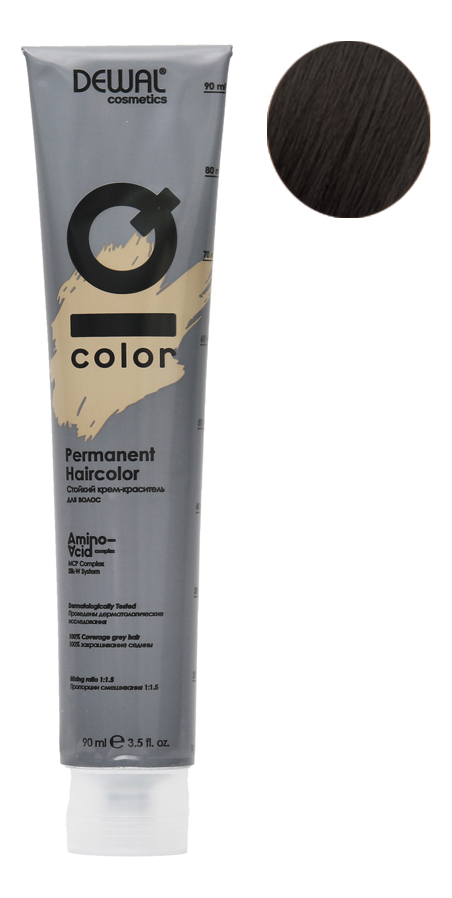 

Стойкий крем-краситель для волос на основе протеинов риса и шелка Cosmetics IQ Color Permanent Haircolor 90мл: 4.1 Ash Brunette, Стойкий крем-краситель для волос на основе протеинов риса и шелка Cosmetics IQ Color Permanent Haircolor 90мл