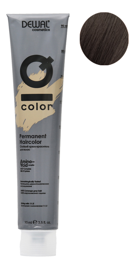 Стойкий крем-краситель для волос на основе протеинов риса и шелка Cosmetics IQ Color Permanent Haircolor 90мл: 5.1 Light Ash Brunette