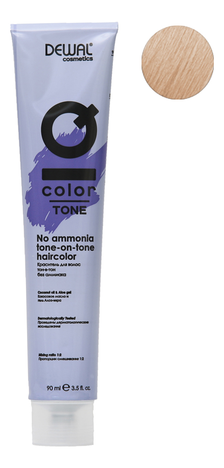 Купить Краситель для волос Тон-в-тон с кокосовым маслом без аммиака Cosmetics IQ Color Tone Haircolor 90мл: 10 Extra Light Blonde, Dewal