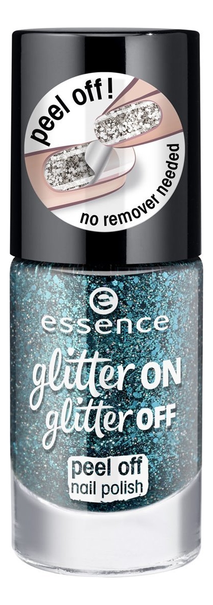 

Лак для ногтей Glitter On Glitter Off 8мл: 06 Glitter In The Air, Лак для ногтей Glitter On Glitter Off 8мл