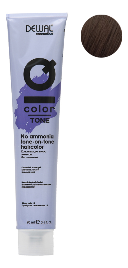 Купить Краситель для волос Тон-в-тон с кокосовым маслом без аммиака Cosmetics IQ Color Tone Haircolor 90мл: 4 Brunette, Dewal