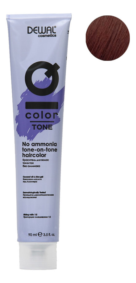 Купить Краситель для волос Тон-в-тон с кокосовым маслом без аммиака Cosmetics IQ Color Tone Haircolor 90мл: 5.40 Light Copper Brunette, Dewal