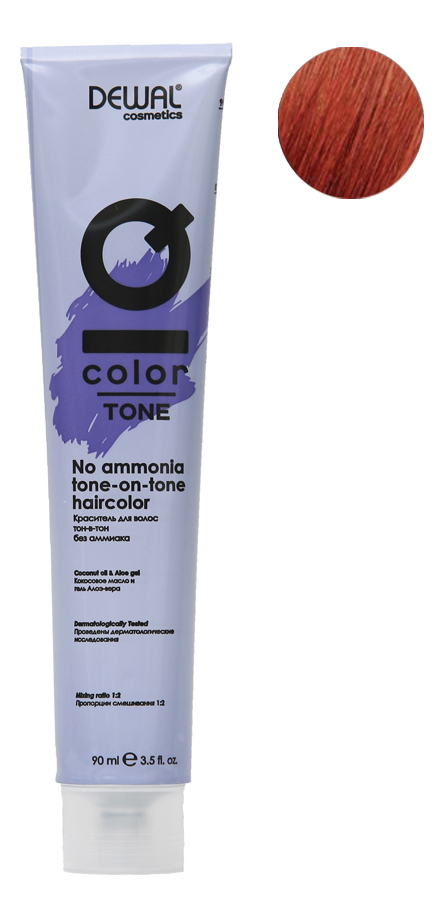 Купить Краситель для волос Тон-в-тон с кокосовым маслом без аммиака Cosmetics IQ Color Tone Haircolor 90мл: 7.40 Copper Blonde, Dewal