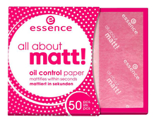 essence Матирующие салфетки для лица All About Matt! Oil Control Paper 50шт