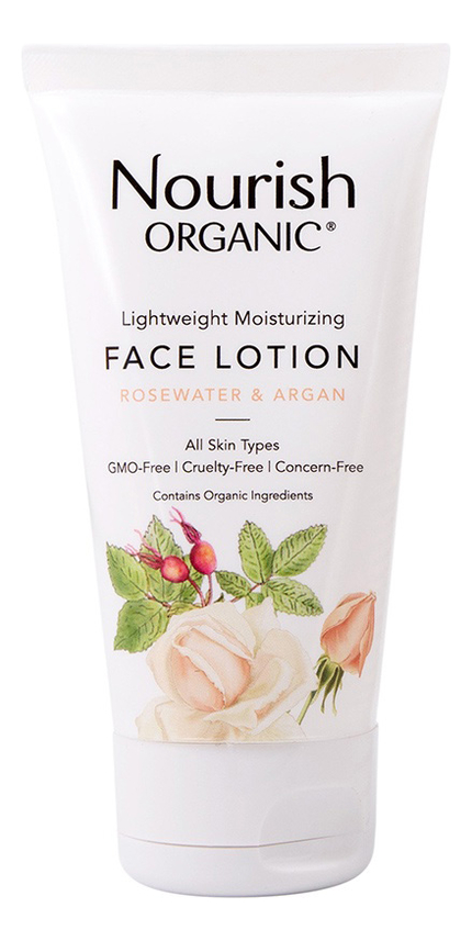 

Легкий увлажняющий лосьон для лица с розовой водой и аргановым маслом Organic Lightweight Moisturizing Face Lotion 50мл
