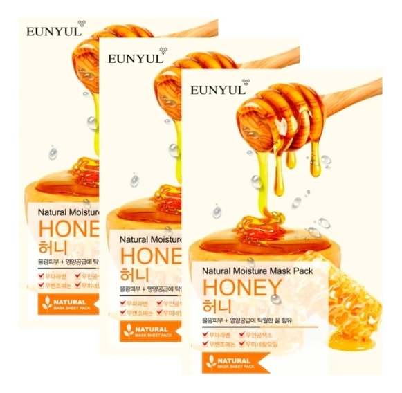 

Тканевая маска для лица с экстрактом меда Natural Moisture Mask Pack Honey: Маска 3*22мл, Тканевая маска для лица с экстрактом меда Natural Moisture Mask Pack Honey