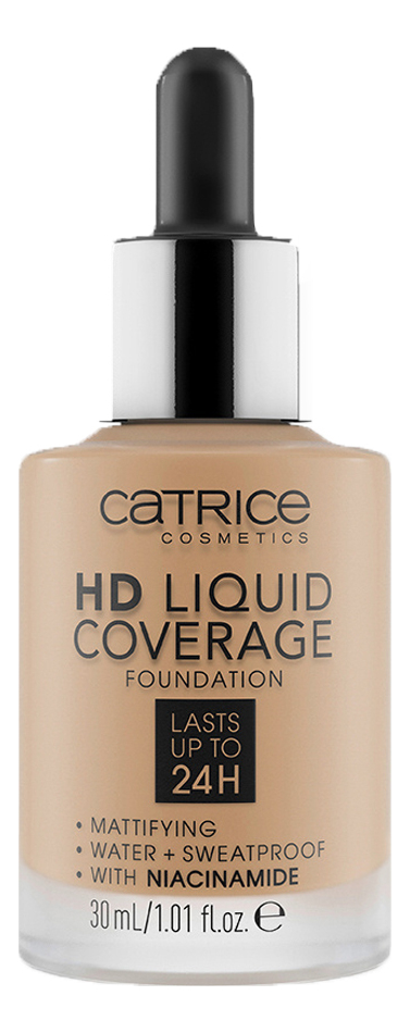 Тональная основа для лица HD Liquid Coverage Foundation 30мл: 002 Porcelain Beige