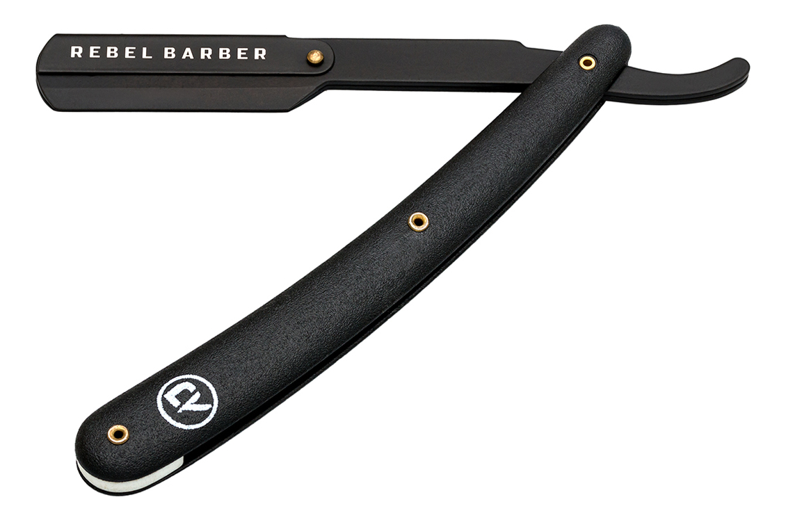 

Опасная бритва со сменными лезвиями Rebel Barber Professional Shavette Black