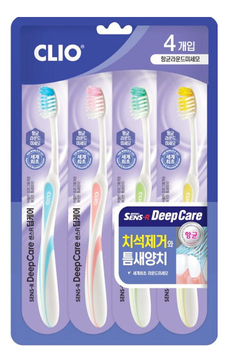 Набор зубных щеток Sens-R Deep Care 4шт