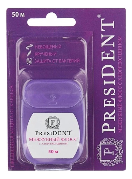 

Зубная нить антибактериальная с хлоргексидином Dental Floss With Chlorhexidine 50м