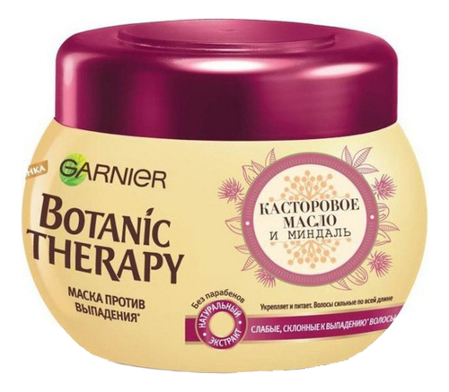 

Маска против выпадения волос с касторовым маслом Botanic Therapy 300мл