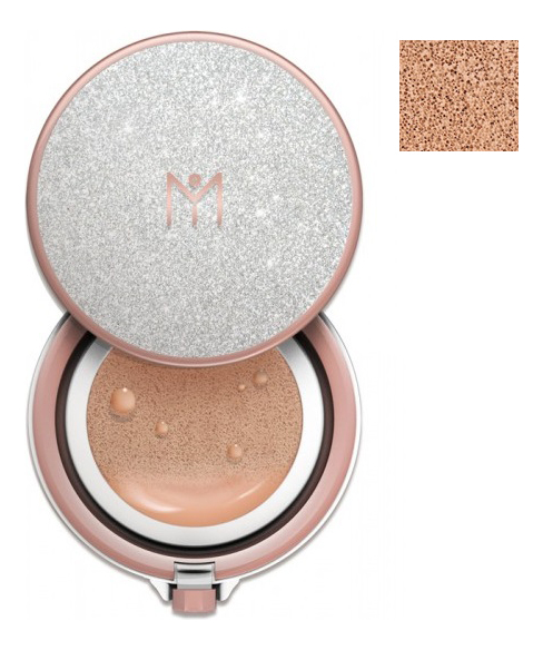 Увлажняющий тональный кушон для лица с эффектом сияния Audrey Diapearl Cushion SPF50+ PA++++ 15г: 23 Sand Begie