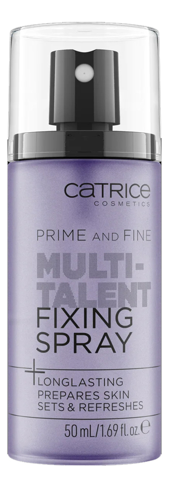 спрей для макияжа фиксирующий catrice prime and fine multitalent fixing spray 50 мл Фиксирующий спрей для макияжа Prime And Fine Multitalent Fixing Spray 50мл