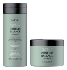Lakme Набор для волос Teknia Organic Balance Travel Pack (шампунь 100мл + маска 50мл)