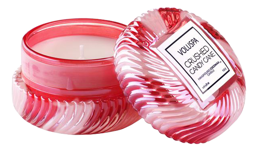 

Ароматическая свеча Crushed Candy Cane (Мятные Леденцы): свеча в подсвечнике макарон 51г, Ароматическая свеча Crushed Candy Cane (Мятные Леденцы)