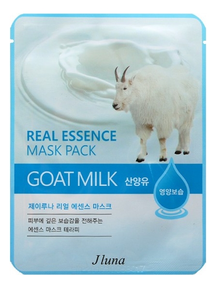 Тканевая маска для лица с козьим молоком Real Essence Mask Pack Goat Milk 25мл: Маска 3шт