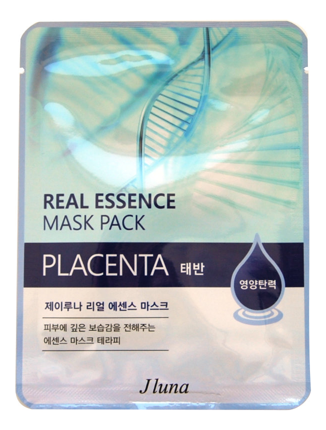 Тканевая маска для лица с плацентой Real Essence Mask Pack Placenta 25мл: Маска 3шт