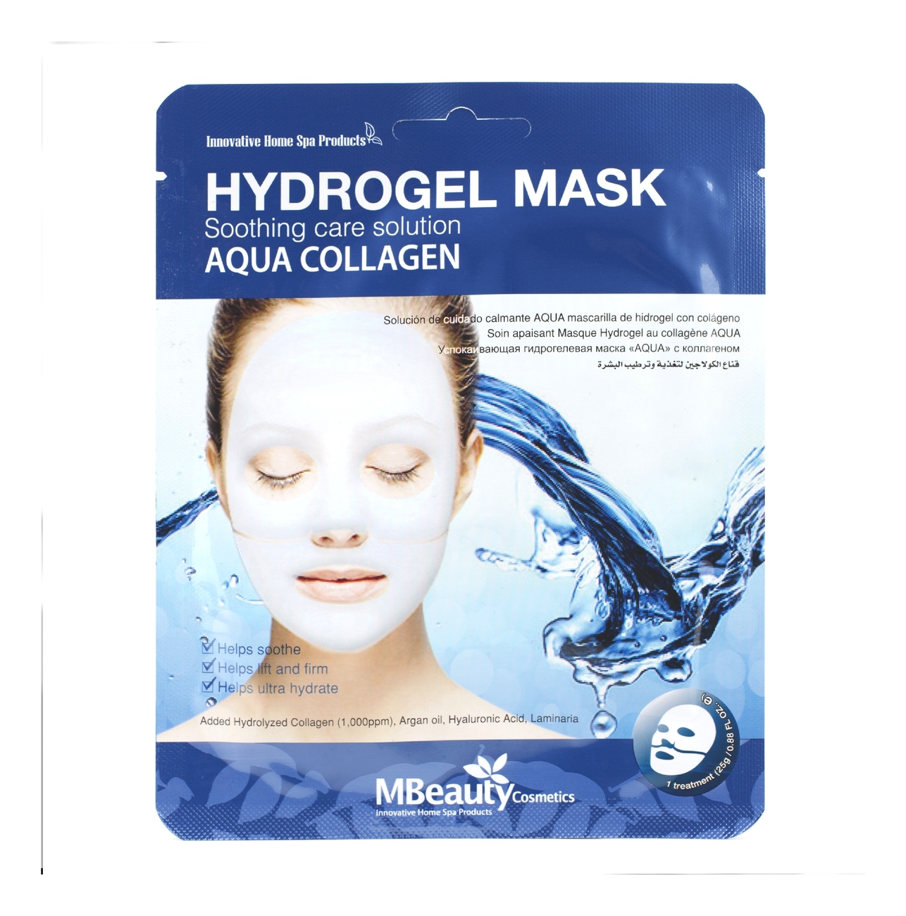 

Успокаивающая увлажняющая гидрогелевая маска для лица с коллагеном Aqua Collagen Hydrogel Mask 25г