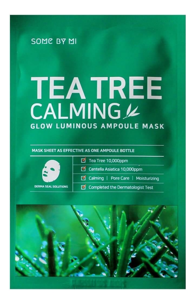 some by mi ампульная тканевая маска для лица с экстрактом чайного дерева tea tree calming glow luminous ampoule mask 5 шт Ампульная тканевая маска для лица Tea Tree Calming Glow Luminous Ampoule Mask 25мл