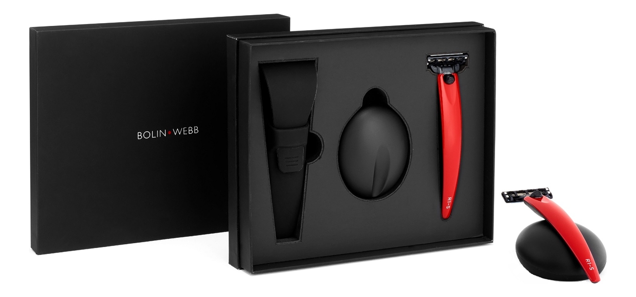 

Набор (бритва R1-S красный + подставка R1 черный + дорожный чехол)