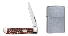 Zippo Набор 50568_207 (нож перочинный Chestnut Bone Standard Jigged Mini Trapper 89мм + зажигалка Street Chrome 207)
