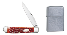 Zippo Набор 50562_207 (нож перочинный Chestnut Bone Standard Jigged Trapper 105мм + зажигалка Street Chrome 207)