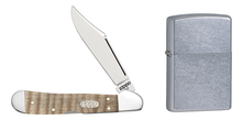 Zippo Набор 50621_207 (нож перочинный Natural Curly Maple Mini Copper Lock 92мм + зажигалка Street Chrome 207)