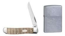 Zippo Набор 50606_207 (нож перочинный Natural Curly Maple Wood Mini Trapper 89мм + зажигалка Street Chrome 207)