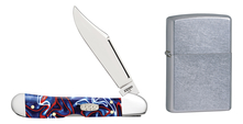 Zippo Набор 50531_207 (нож перочинный Patriotic Kirinite Smooth Mini Copperlock 92мм + зажигалка Street Chrome 207)