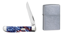 Zippo Набор 50511_207 (нож перочинный Patriotic Kirinite Smooth Trapper 105мм + зажигалка Street Chrome 207)