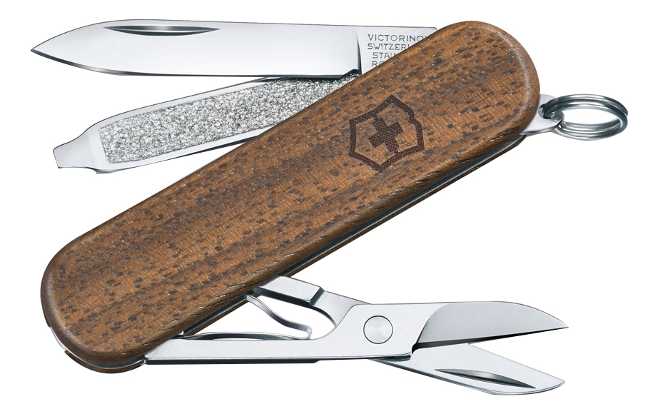 Нож-брелок Classic SD 58мм, 5 функций 0.6221.63 (деревянная рукоять)