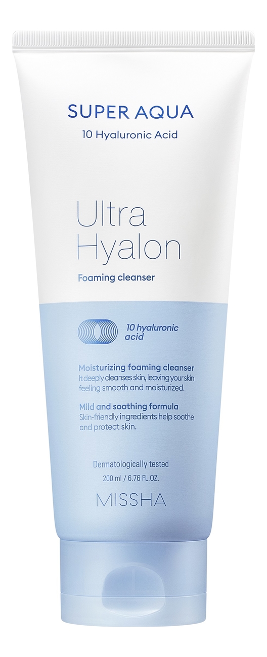 Купить Очищающая пенка для лица Super Aqua Ultra Hyalron Cleansing Foam 200мл, Missha