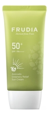Frudia Солнезащитный восстанавливающий крем для лица с экстрактом авокадо Avocado Greenery Relief Sun Cream SPF50+ PA++++ 50г