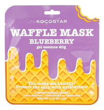 Kocostar Вафельная маска для лица Черничное наслаждение Waffle Mask Blueberry 40г
