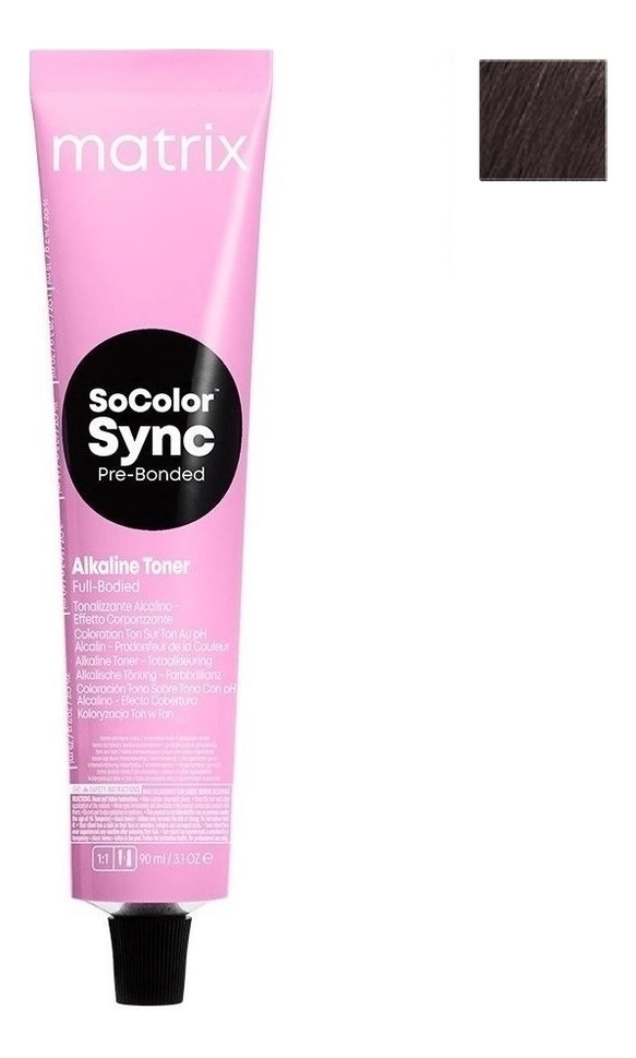 Крем-краска для волос без аммиака SoColor Sync Pre-Bonded Toner 90мл: 5VA