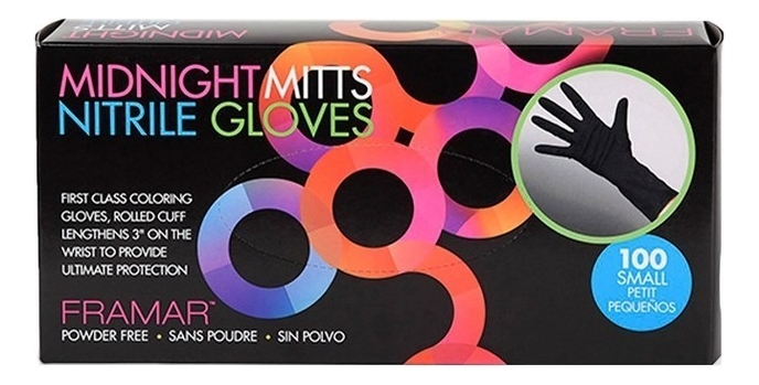

Перчатки черные нитриловые Midnight Mitts Nitrile Gloves 50 пар: Размер S, Перчатки черные нитриловые Midnight Mitts Nitrile Gloves 50 пар