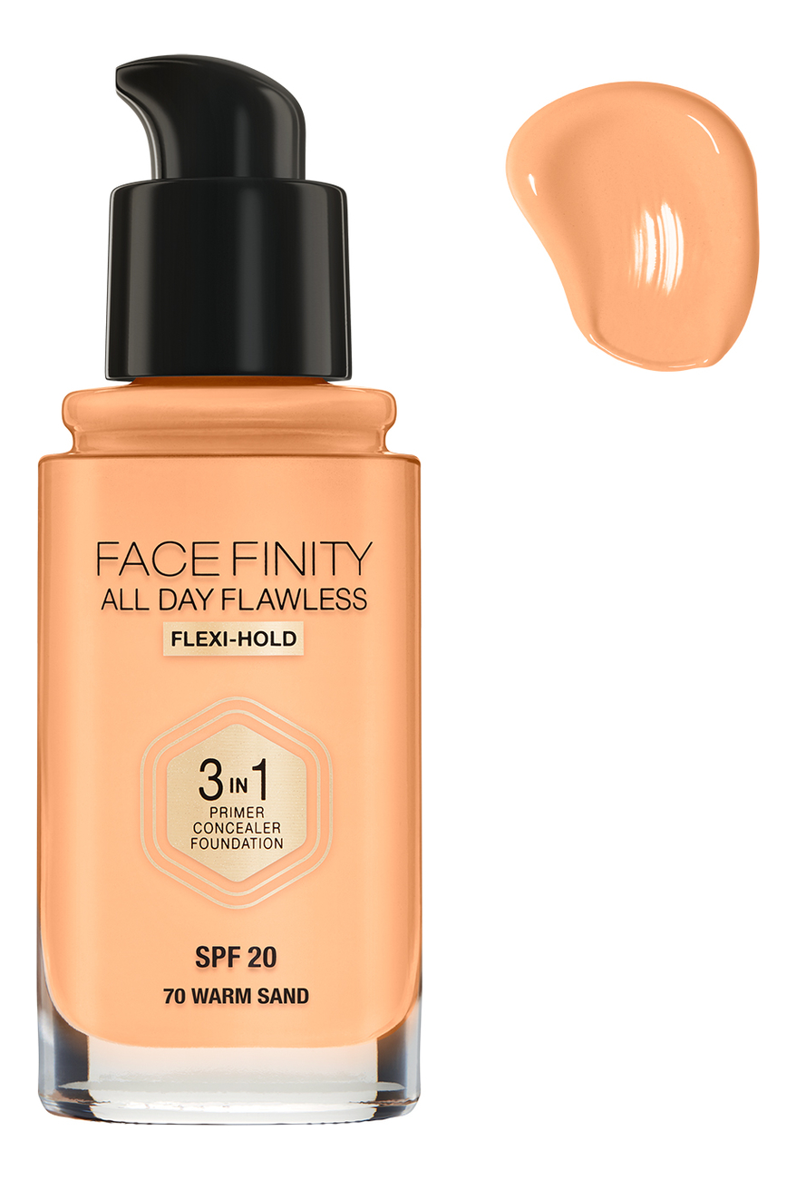 

Тональная основа Facefinity All Day Flawless 3 in 1 30мл: 70 Warm Sand, Тональная основа Facefinity All Day Flawless 3 in 1 30мл
