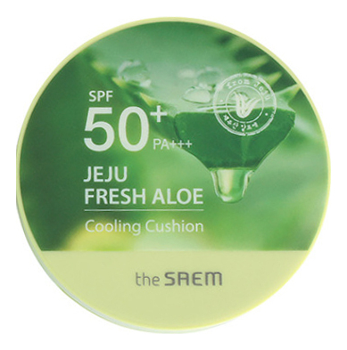 Солнцезащитный охлаждающий кушон для лица Jeju Fresh Aloe Cooling Cushion Natural Beige SPF50+ PA+++ 12г