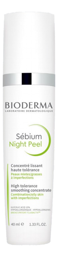 Ночной пилинг для лица Sebium Night Peel 40мл acure крем для лица ночной гликолевая кислота и корень единорога resurfacing