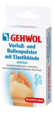 Gehwol Защитная подушка под плюсну и накладка на большой палец Vorfub Und Ballenpolster Mit Elastikbinde 1шт