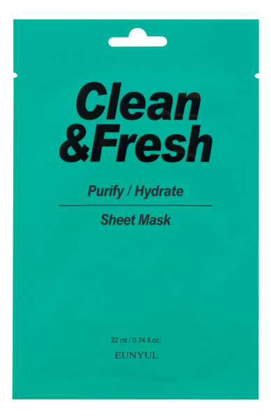 Купить Тканевая маска для очищающего и увлажняющего эффекта Clean & Fresh Purify-Hydrate Sheet Mask 22мл: Маска 1шт, Тканевая маска для очищающего и увлажняющего эффекта Clean & Fresh Purify-Hydrate Sheet Mask 22мл, EUNYUL