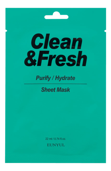 

Тканевая маска для очищающего и увлажняющего эффекта Clean & Fresh Purify-Hydrate Sheet Mask 22мл: Маска 1шт, Тканевая маска для очищающего и увлажняющего эффекта Clean & Fresh Purify-Hydrate Sheet Mask 22мл