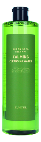 Мицеллярная вода для лица с экстрактами зеленых плодов Green Seed Therapy Calming Cleansing Water 500мл мицеллярная вода для лица c экстрактами морских водорослей black seed therapy moisturizing cleansing water 500мл