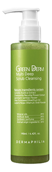 

Натуральный гель-скраб для лица Green Derm Multi Deep Scrub Cleansing 190мл