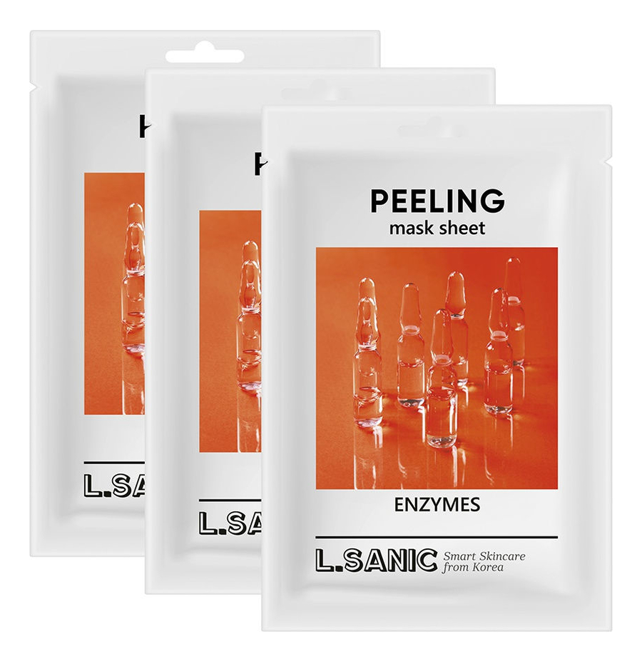 

Тканевая маска для лица с энзимами Enzymes Peeling Mask Sheet 25мл: Маска 3шт, Тканевая маска для лица с энзимами Enzymes Peeling Mask Sheet 25мл