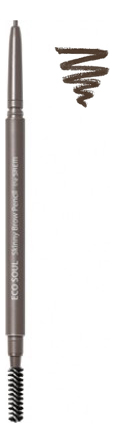 Карандаш для бровей Eco Soul Skinny Brow Pencil 0,08г: 02 Gray Brown карандаш для бровей eco soul edge brow pencil 0 6г 03 gray brown