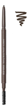 Карандаш для бровей Eco Soul Skinny Brow Pencil 0,08г: 03 Dark Brown